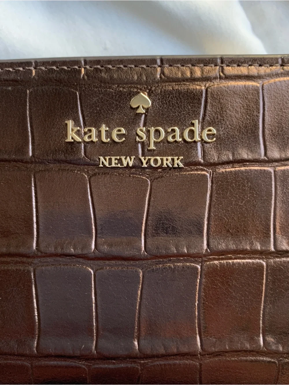 Kate Spade Madison Croc Embossed Bifold Wallet, Like New!